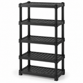 כוננית מדפים שחורה 5 קומות Halotex במידות 60 × 30 × 184 ס״מ – דגם TG5997855