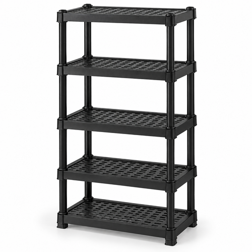 כוננית מדפים שחורה 5 קומות Halotex במידות 60 × 30 × 184 ס״מ – דגם TG5997855