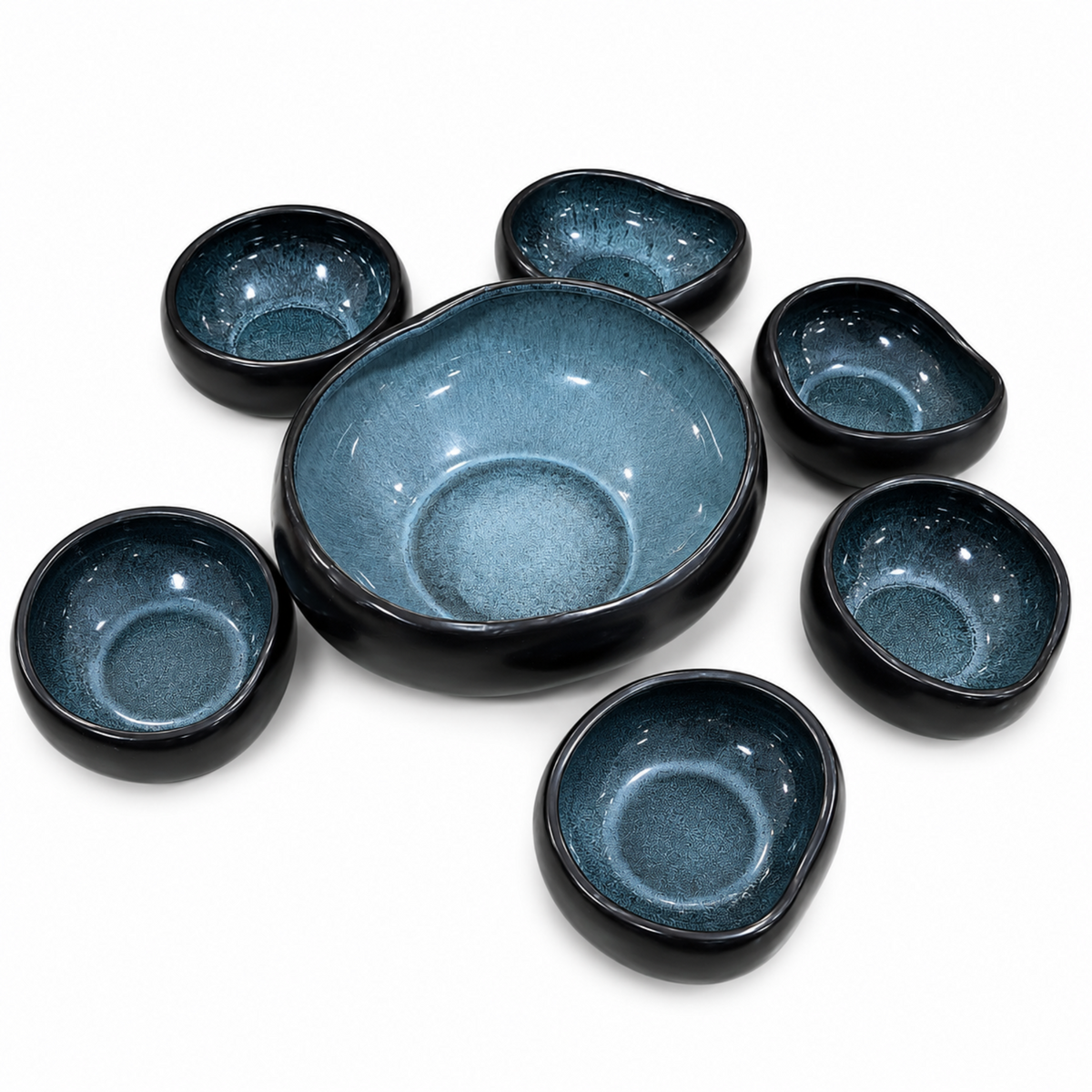 סט 7 קערות ADC Collection בגוון כחול – קערה גדולה ו-6 קערות קטנות