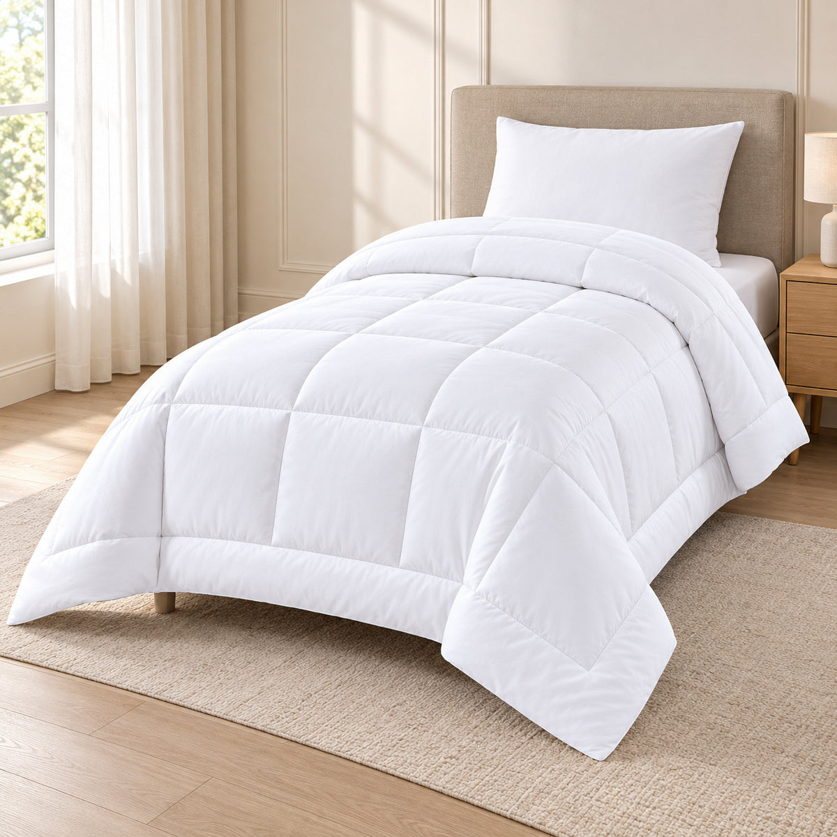 שמיכת פוך לבנה מבית Halotex