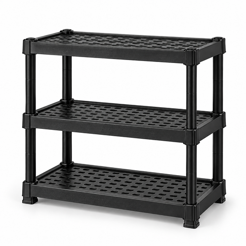 כוננית מדפים שחורה 3 קומות Halotex במידות 60 × 30 × 96 ס״מ – דגם TG5997853