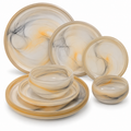 מערכת אוכל בגוון דבש 24 חלקים – Halotex Monaco Crystal